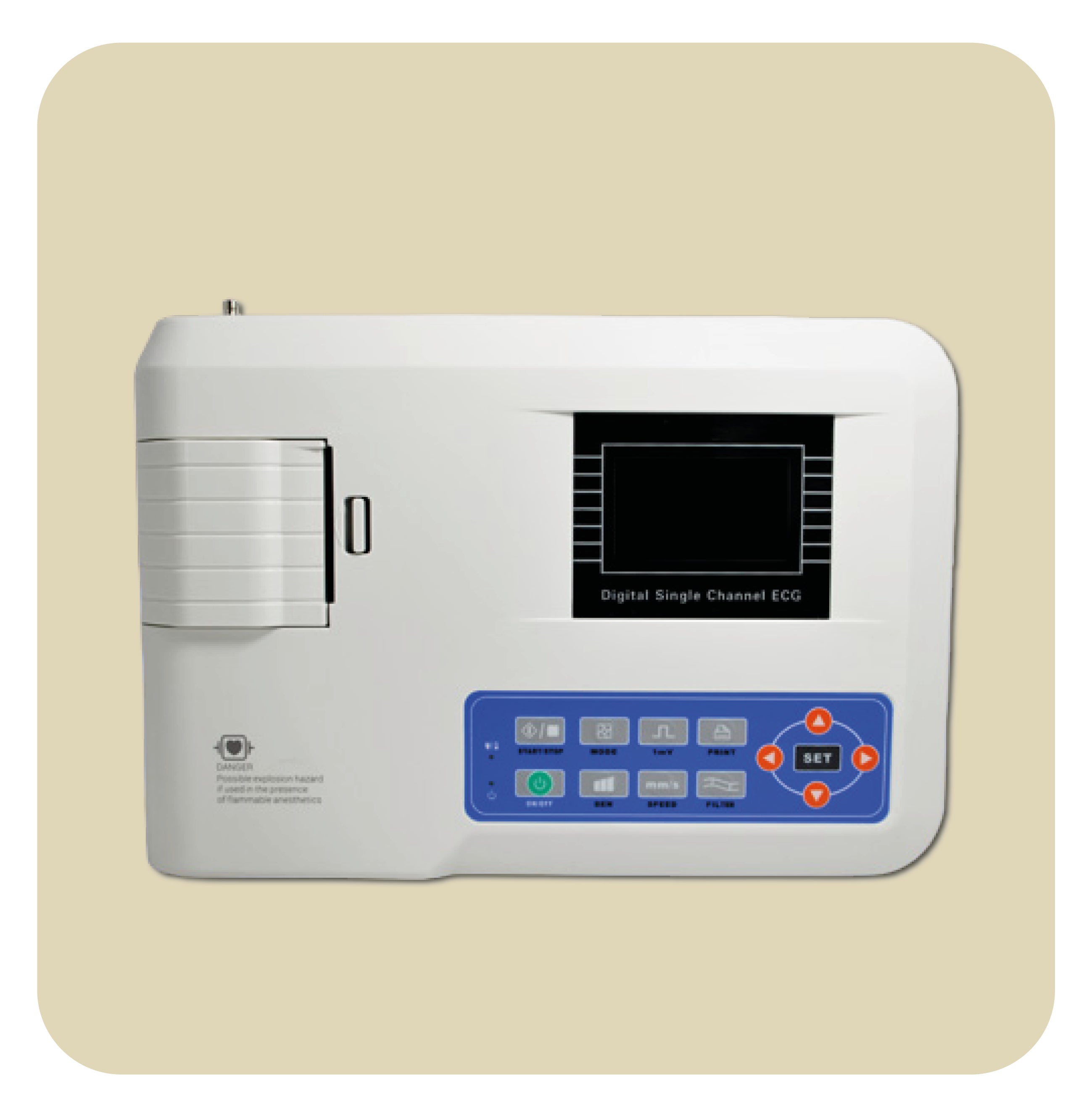 Electrocardiographe ECG 1 piste compact - Écran 2,9 pouces