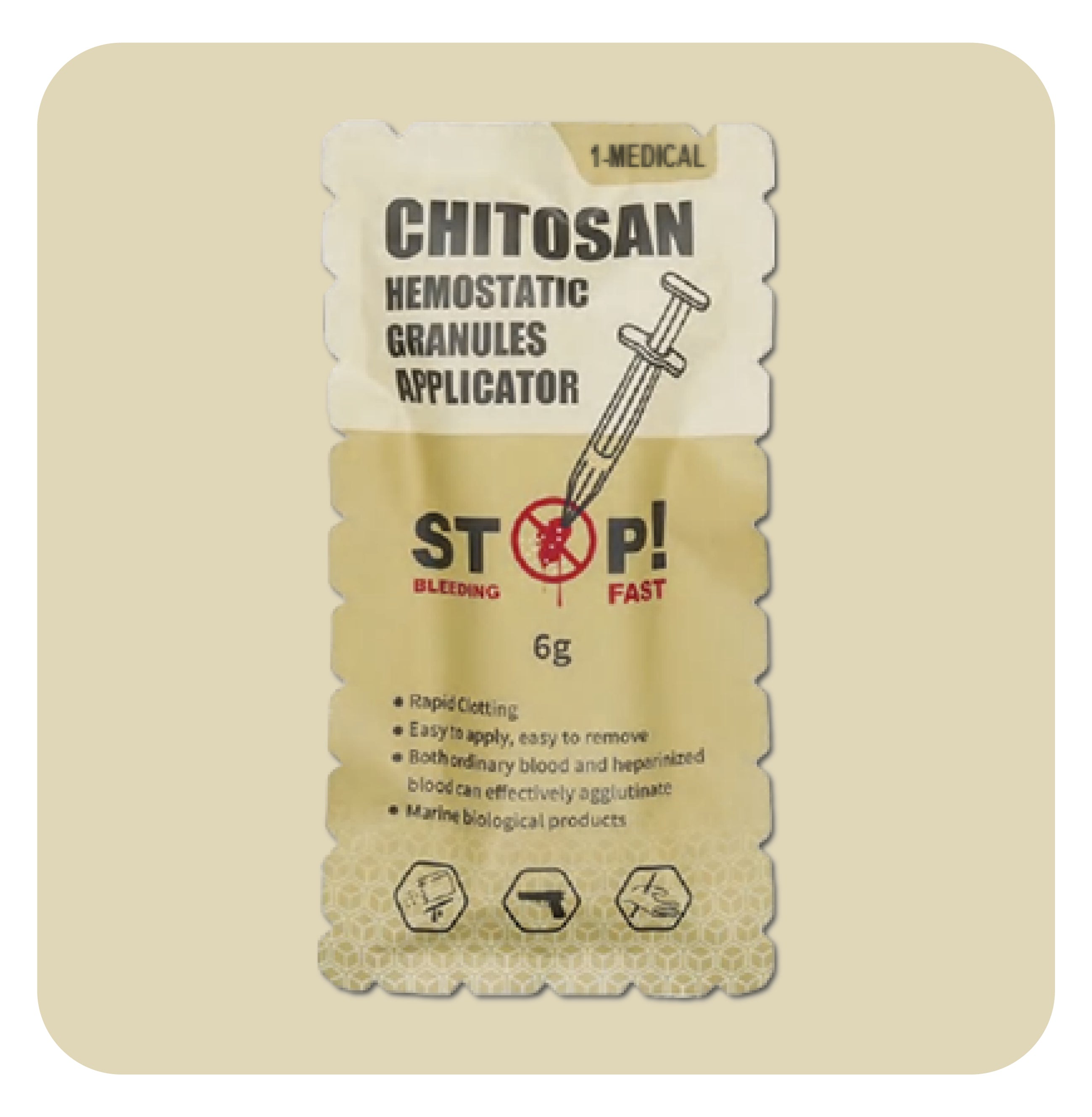 Applicateur de granules hémostatiques chitosan