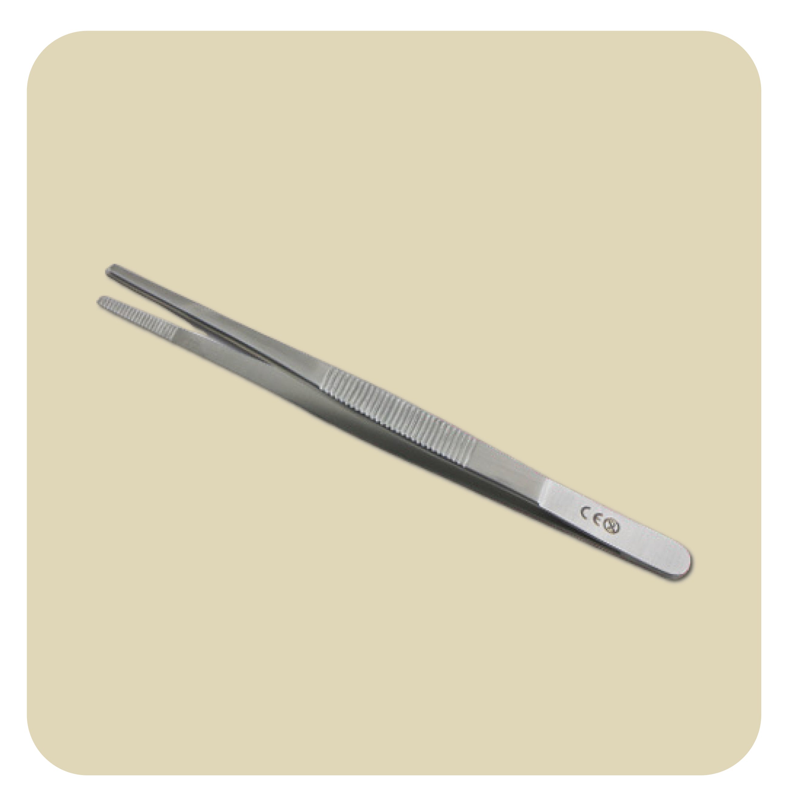 Sterile single-use stainless steel dissecting forceps without claws 10 cm