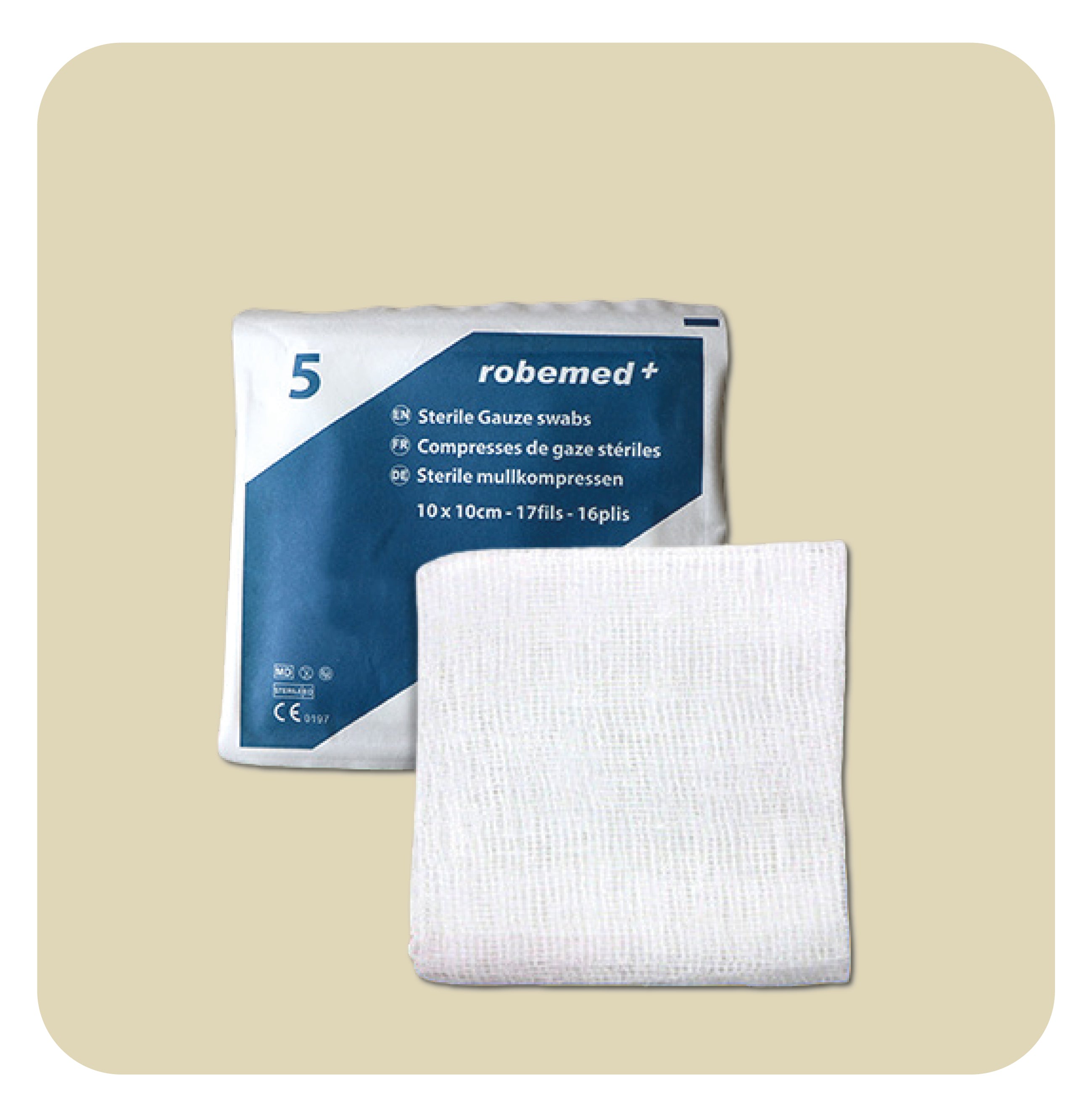 Sterile gauze compresses - 17 threads and 16 ply